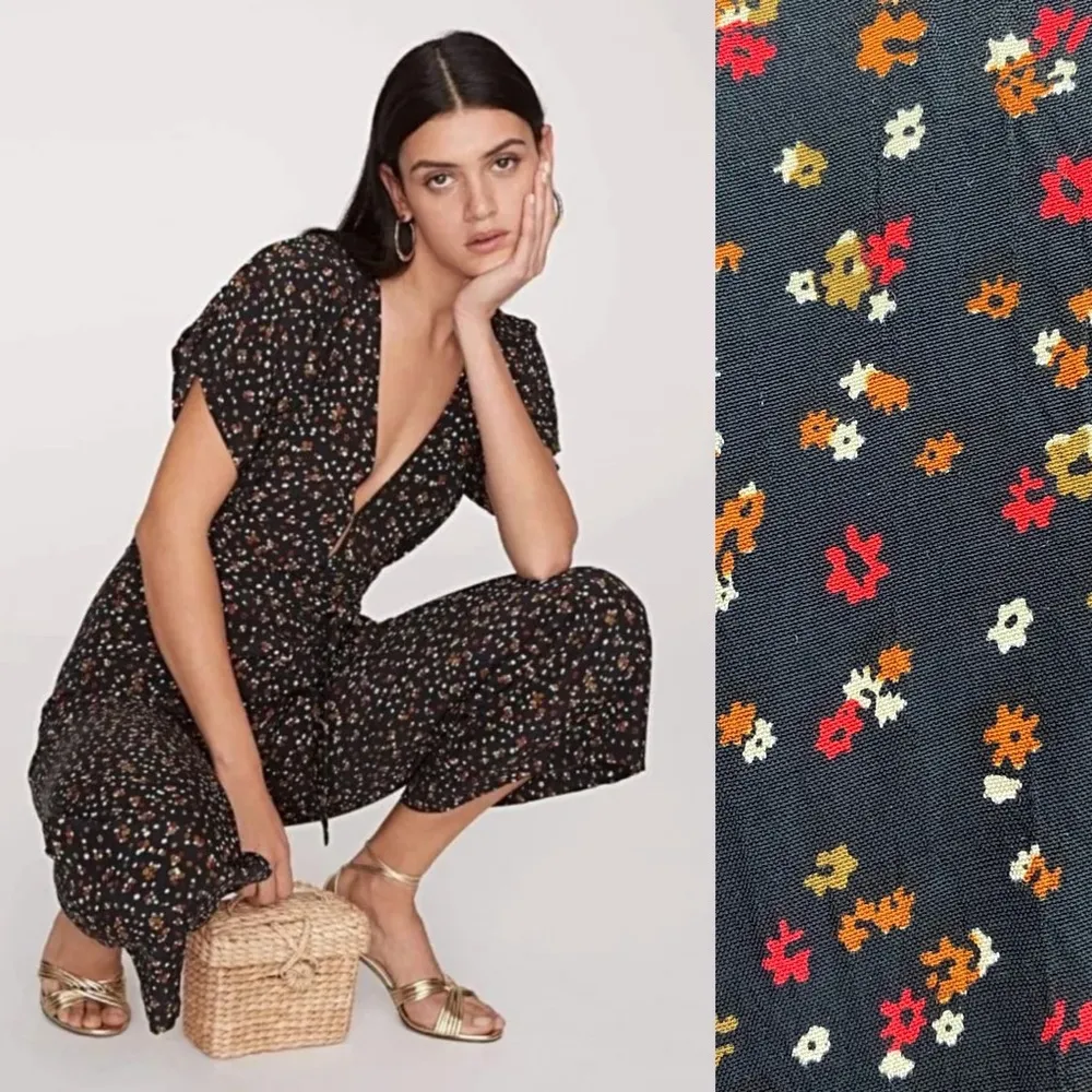 Faithfull The Brand Alena Wide Leg Culotte Jumpsuit La Contrie Ditsy Floral - Image 6