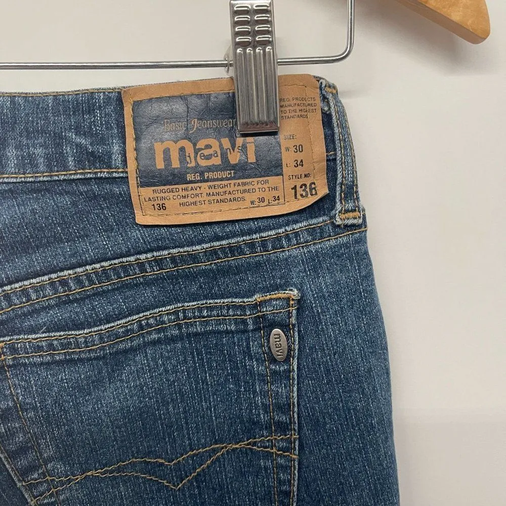 Mavi Molly Vintage 90's Flare Low Rise Button Fly Medium Wash Long Denim Jeans Size 30 - Image 86