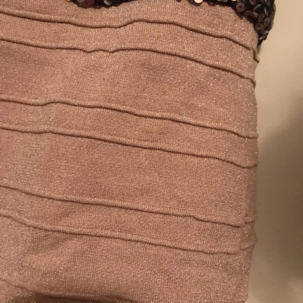 As U Wish Sequin And Glitter Rose Gold Dress - Image 3