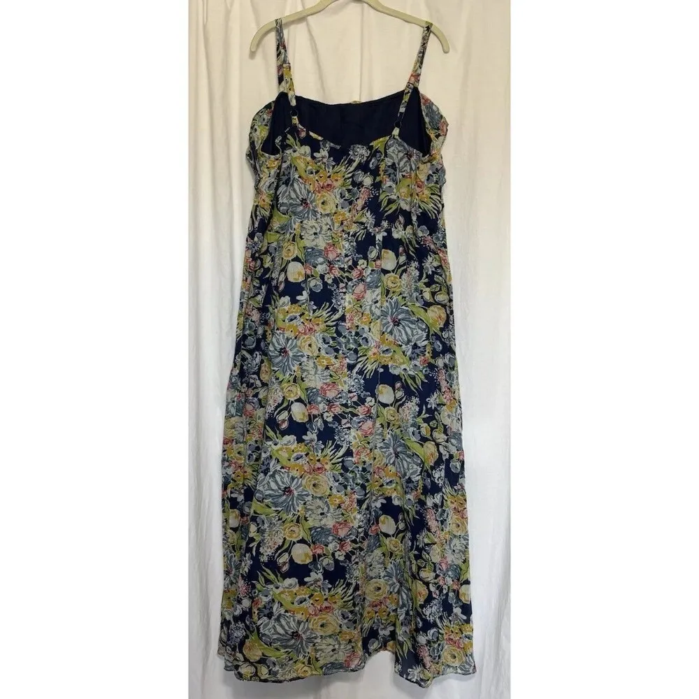 Old Navy XXL Maxi Dress Cottage Core Prairie Multi Floral Tank Cami Style - Image 3