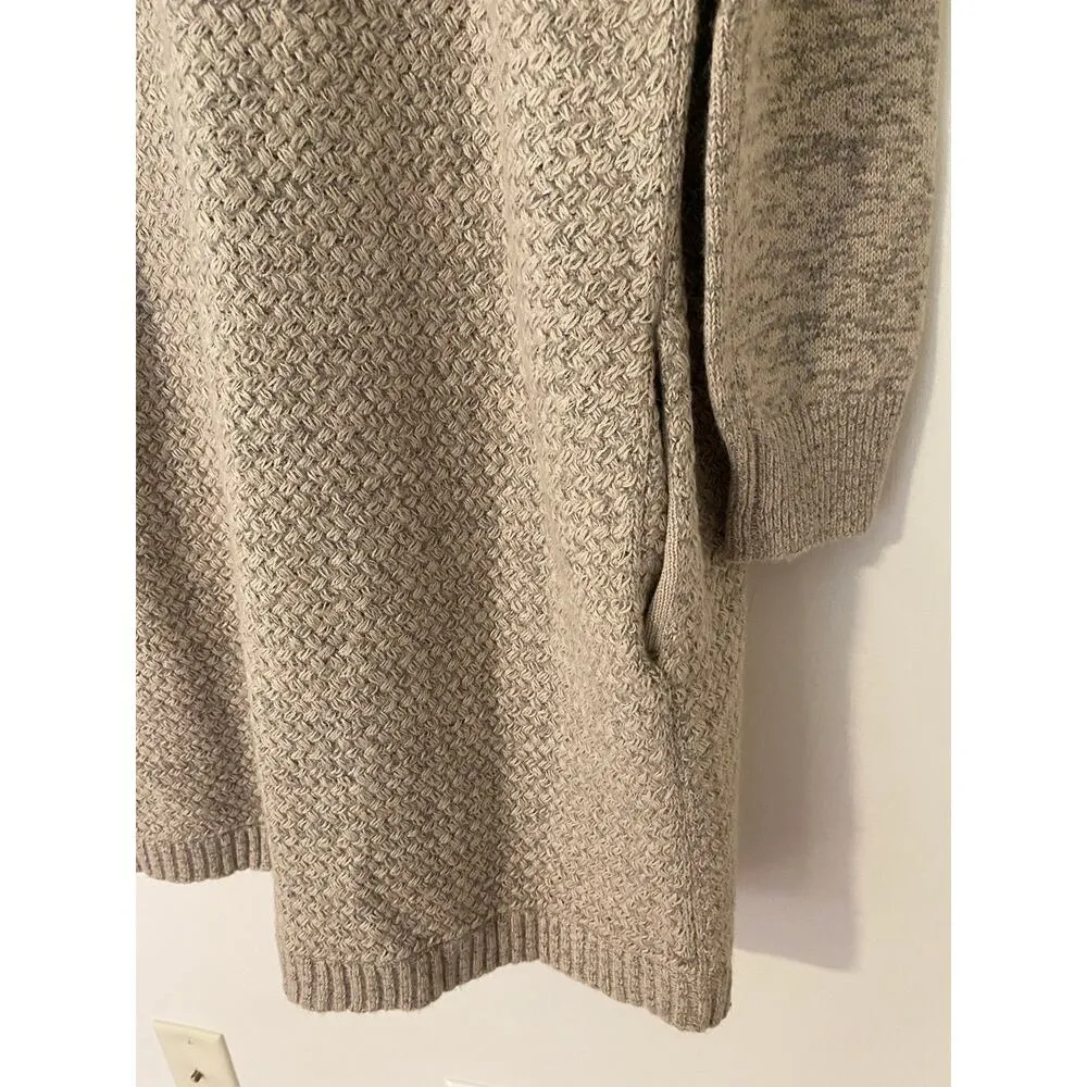 NWT White + Warren Oyster Stitch Coatigan Cardigan Sweater M Cotton Beige Tan Size M - Image 9