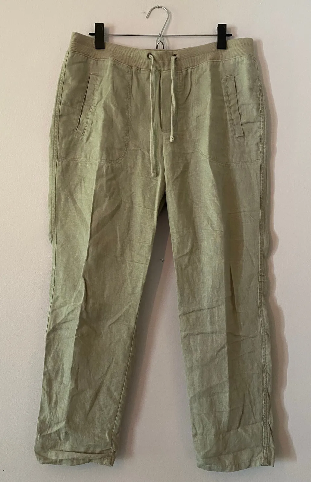 Standard James Perse Gray Tan Lounge Pants 100% Linen Straight Leg size 3/ Large - Image 1