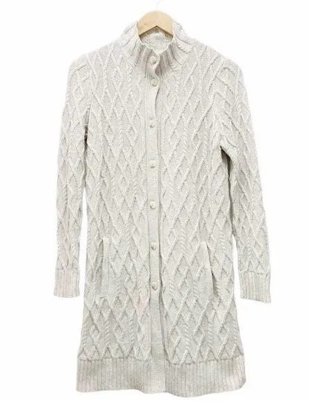 J. Jill Longline Fisherman Cardigan Oatmeal Button Front Sweater Size XS Coastal Tan - Image 10