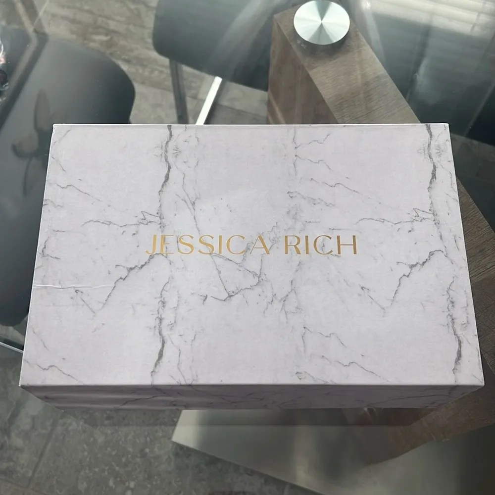 Jessica Rich Fancy Stiletto Clear Vinyl Pumps, Gold Size 39 New in Box + DustBag - Image 11