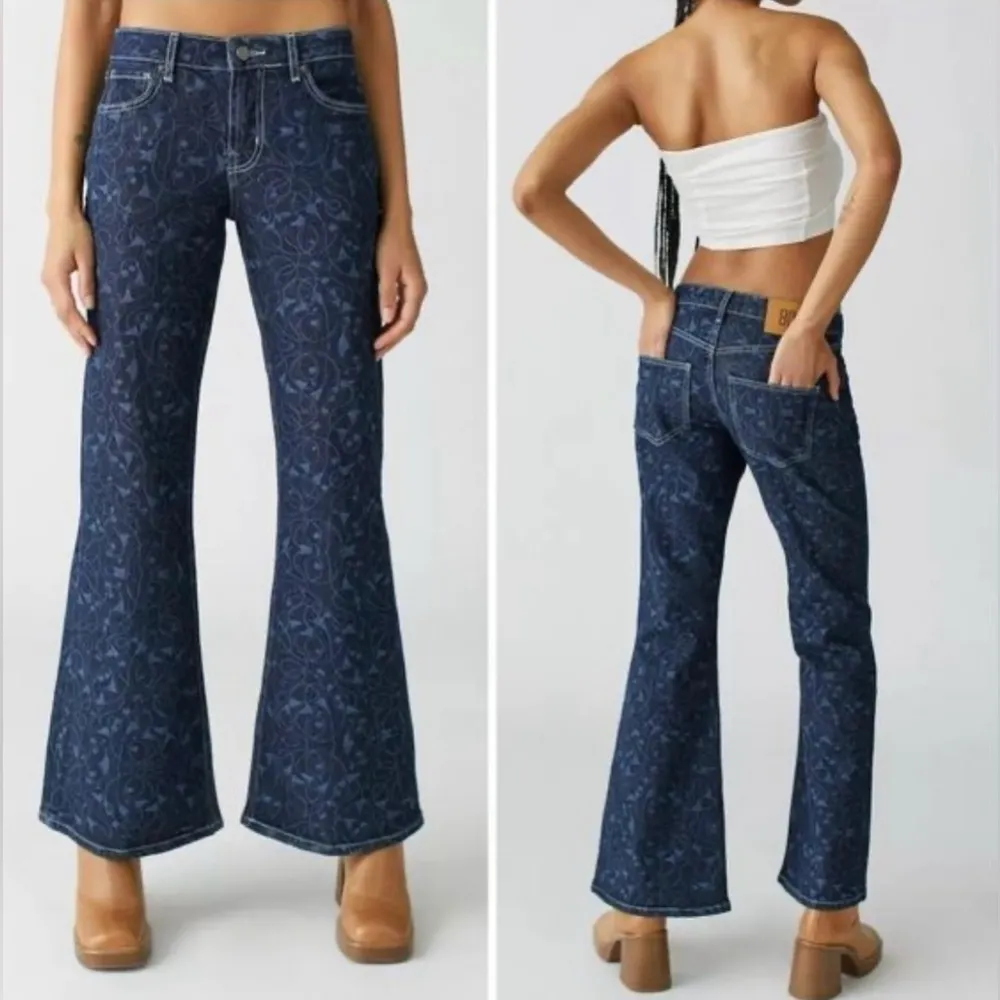 BDG Dark Blue Patterned Low Rise Flare Jeans 👖 - Image 2