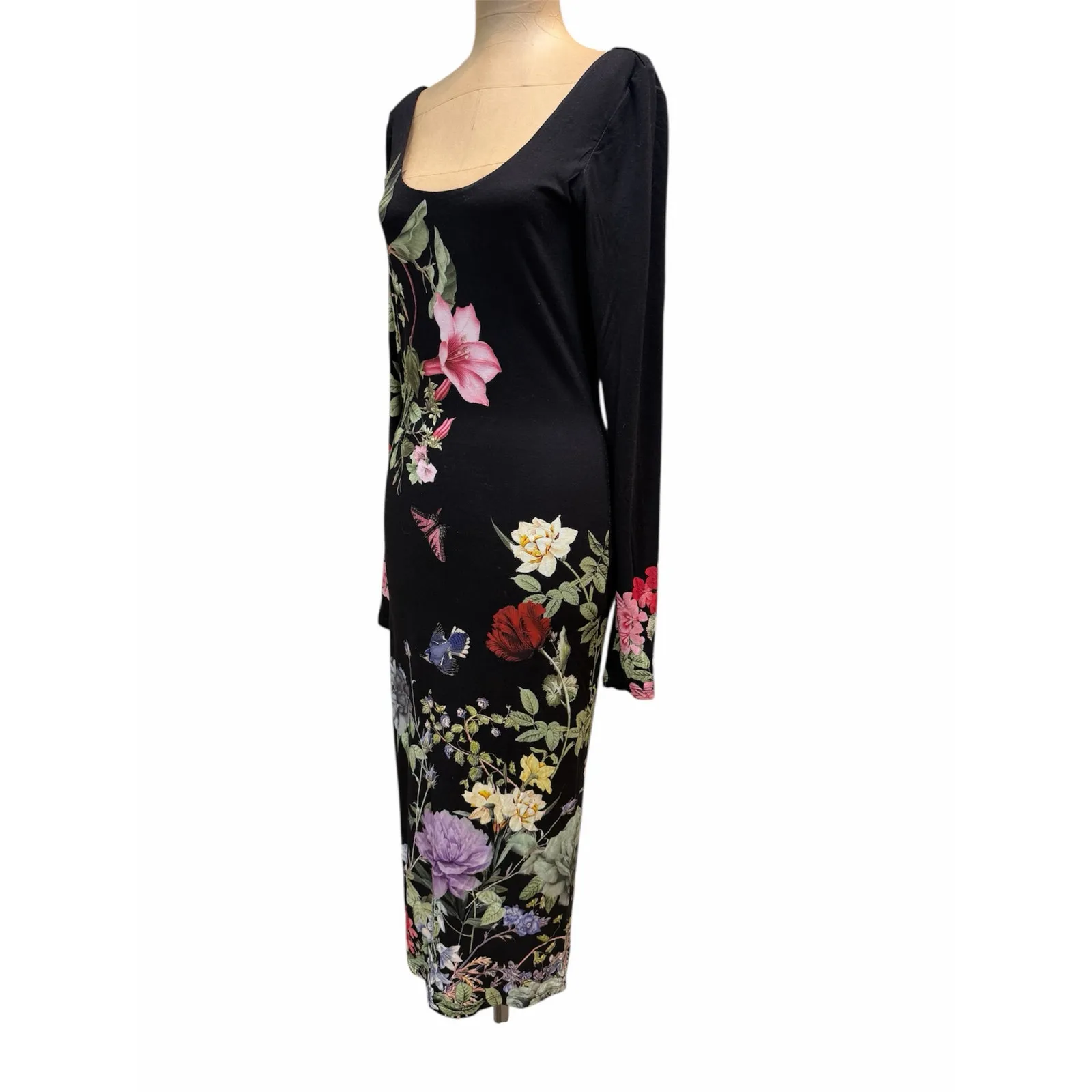 Alice + Olivia Midi Dress Delora Floral Long Sleeve Body Con $440 size 2 New - Image 9