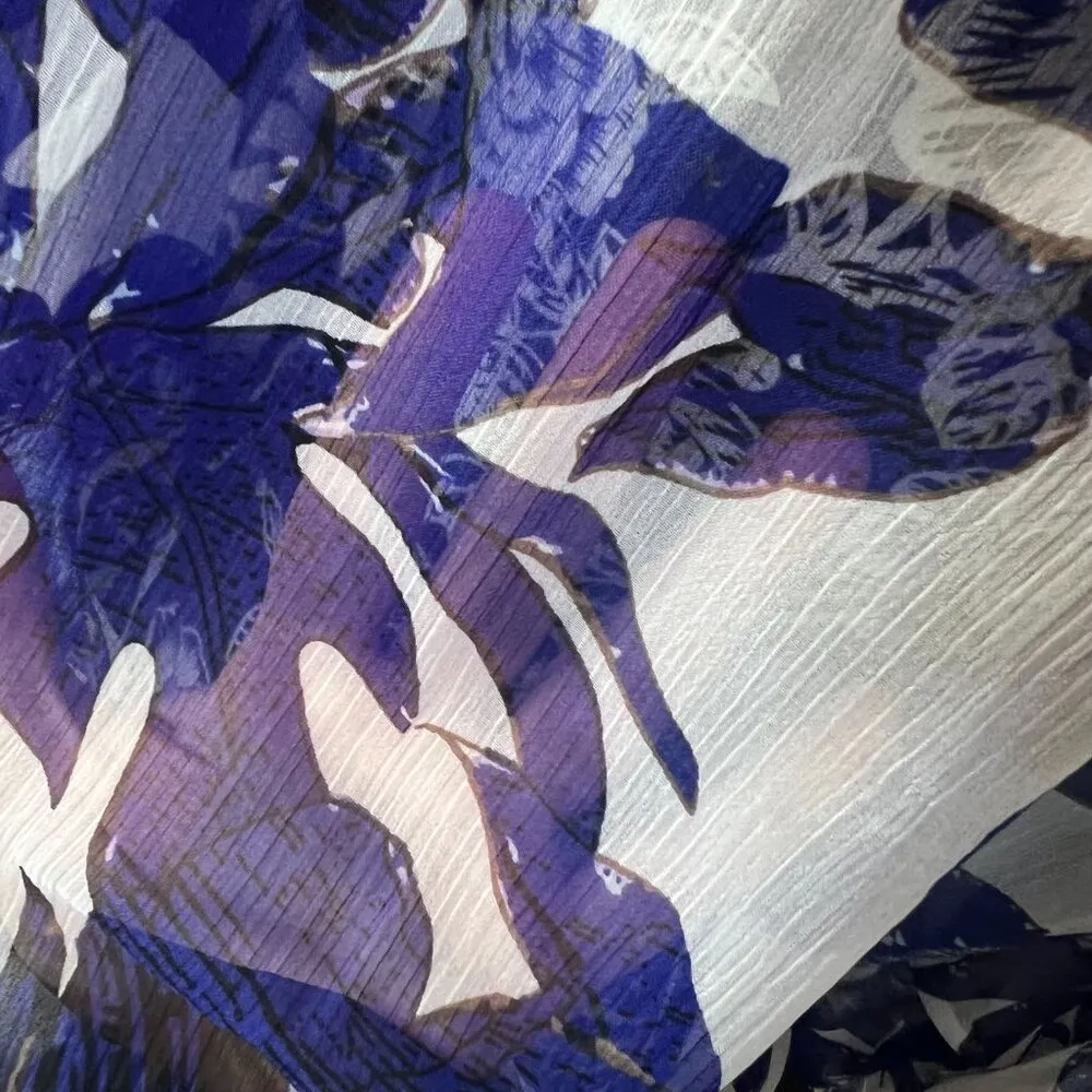 Desigual Floral Womens Oversized Long Sleeve Stretchy Shirt Top Blouse Large - Image 7