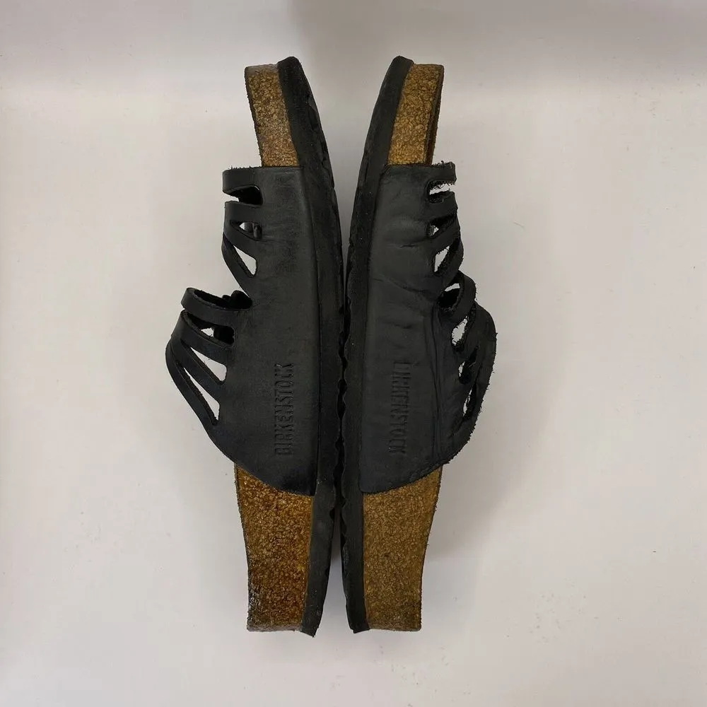 Birkenstock Womens Granada Double Straps Birk Sandals Black Sz‎ 38 US W7-flaw - Image 8