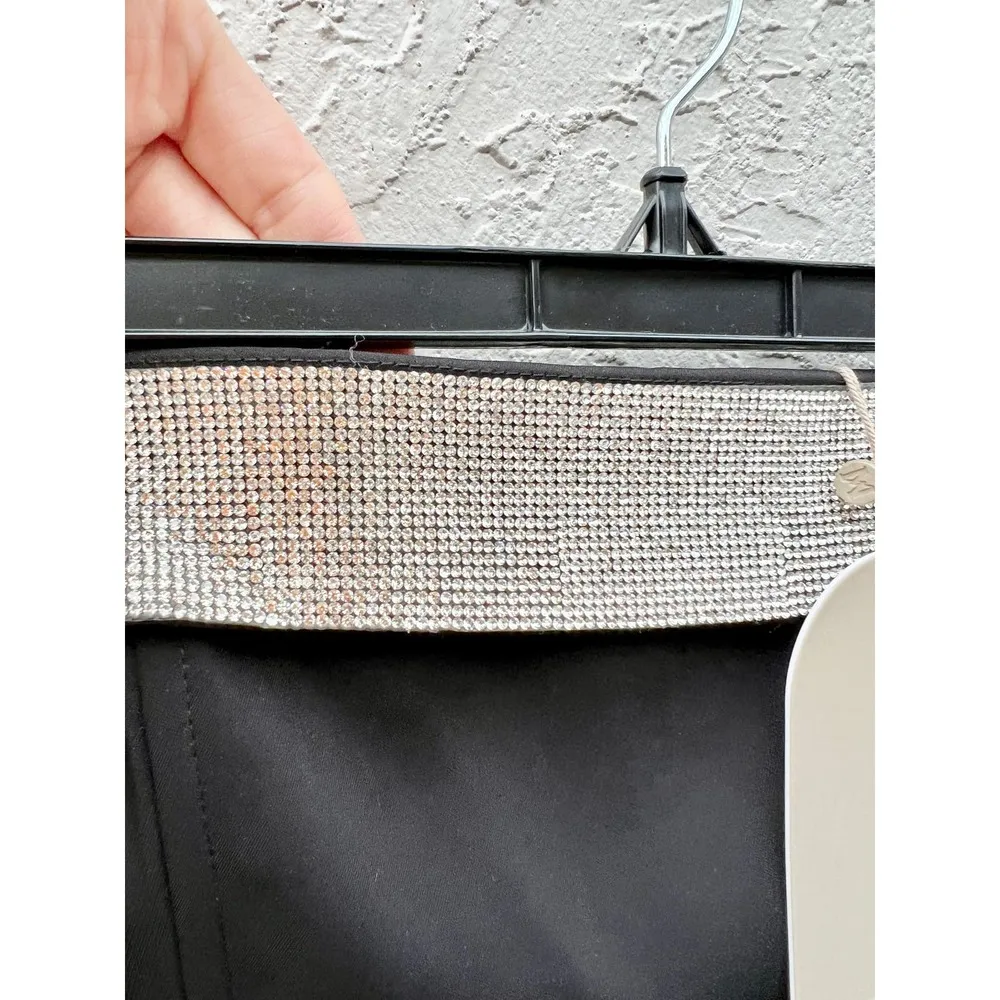 NWT Meshki Strapless Diamante Contrast Kiya Mini Dress Black Women's Size XS - Image 5