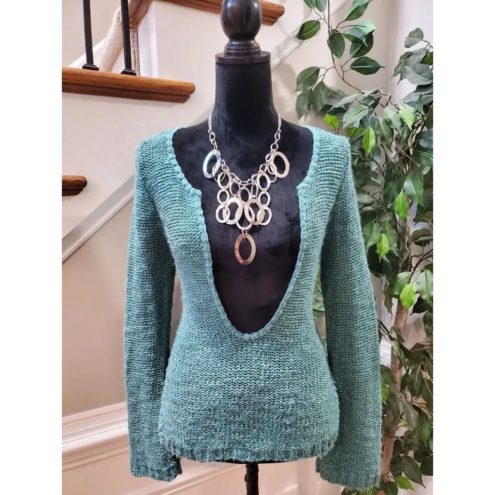 American Rag Women's Blue Acrylic Scoop Neck Long Sleeve Knit Sweater XS - Image 11