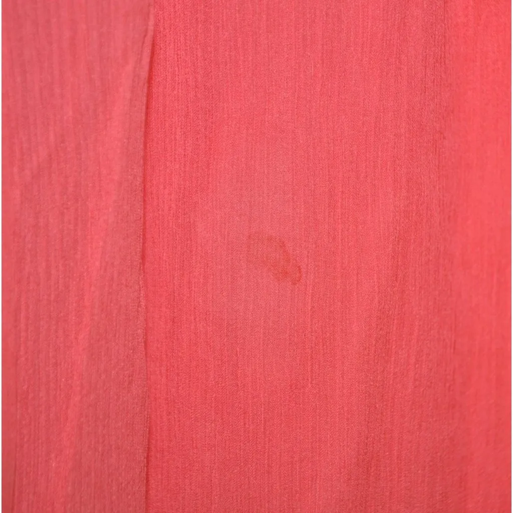 Halston Heritage Chiffon Peach Maxi Dress Womens 2 Silk Strapless Evening Prom - Image 5