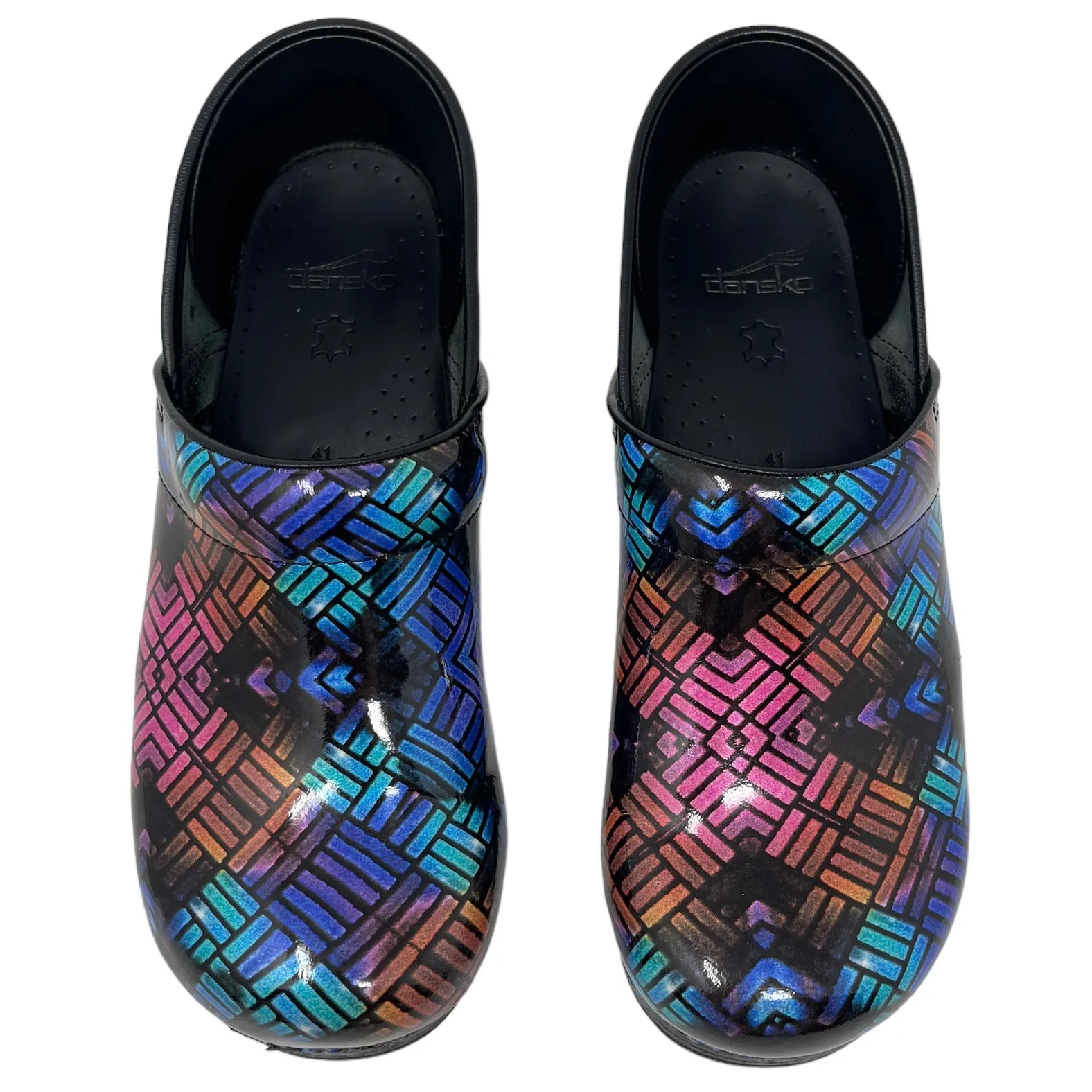 Dansko Womens Professional Color Weave Patent Leather Clog Shoes Sz 41 (10.5-11) - Image 3