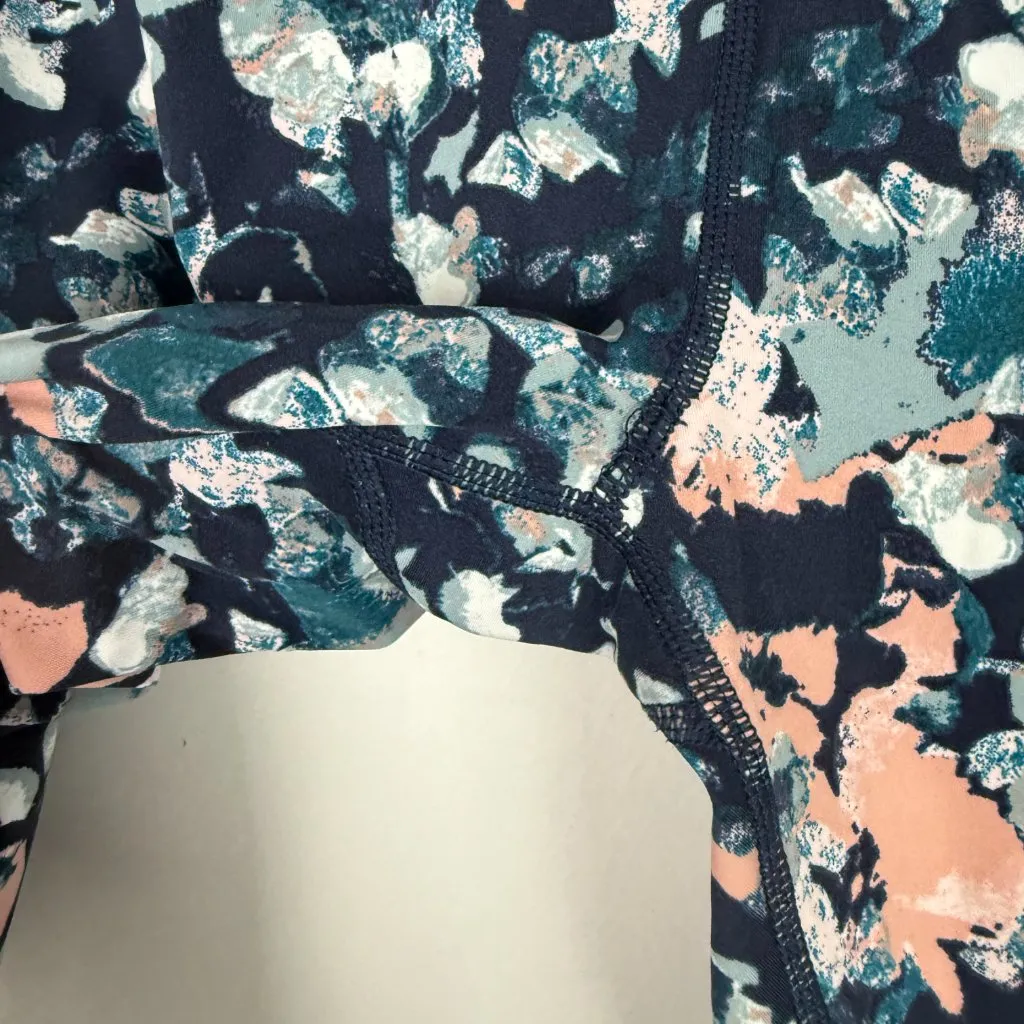 Sweaty Betty Power Full Length Leggings Abstract Floral Blue Size 12 EUC - Image 4