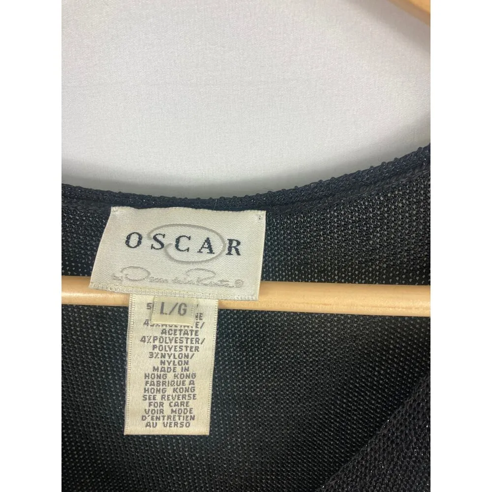 Oscar De la Renta Knit Metallic Shell Tank Size Large - Image 3