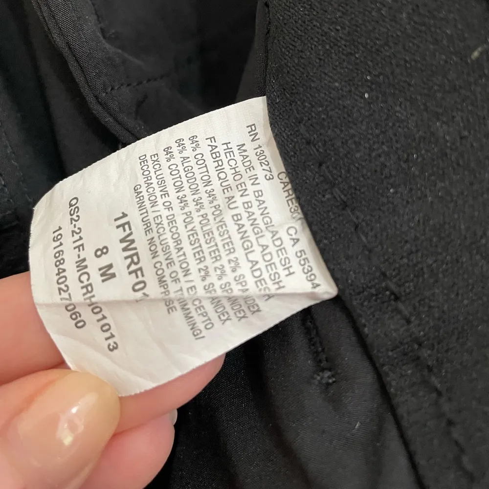 Lee Straight Leg Black Pants Regular Fit Mid Rise Pockets Cotton Blend ~ Size 8M - Image 9