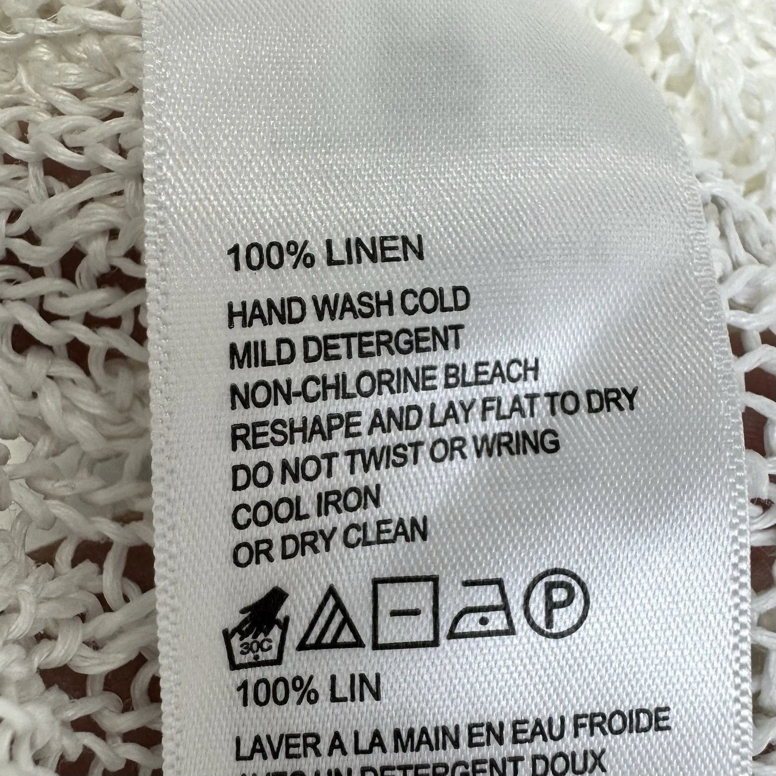 NWOT Tommy Bahama 100% Linen Open Knit White Sweater Size M Lagenlook Boho Beach - Image 5