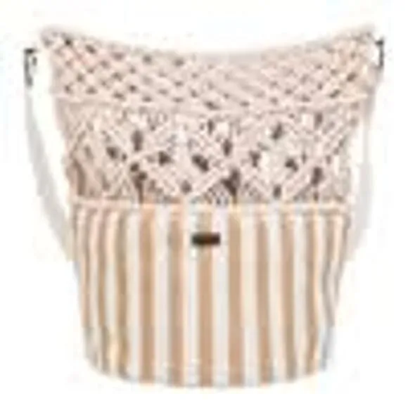 ROXY Macrame and Stripe Bucket Shoulder Bag / Purse - Image 2