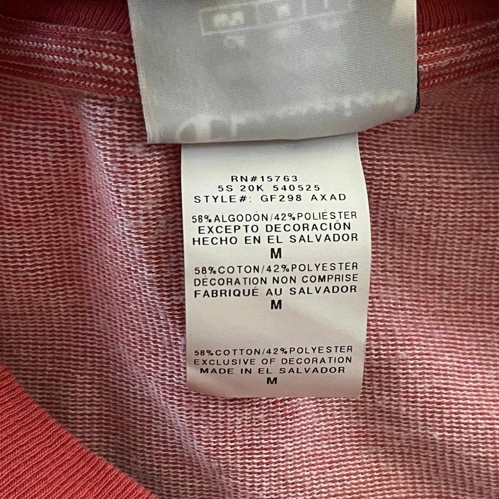 Champion Sweatshirt Womens Medium Picante Pink Striped Cropped Casual Streetwear - Image 7