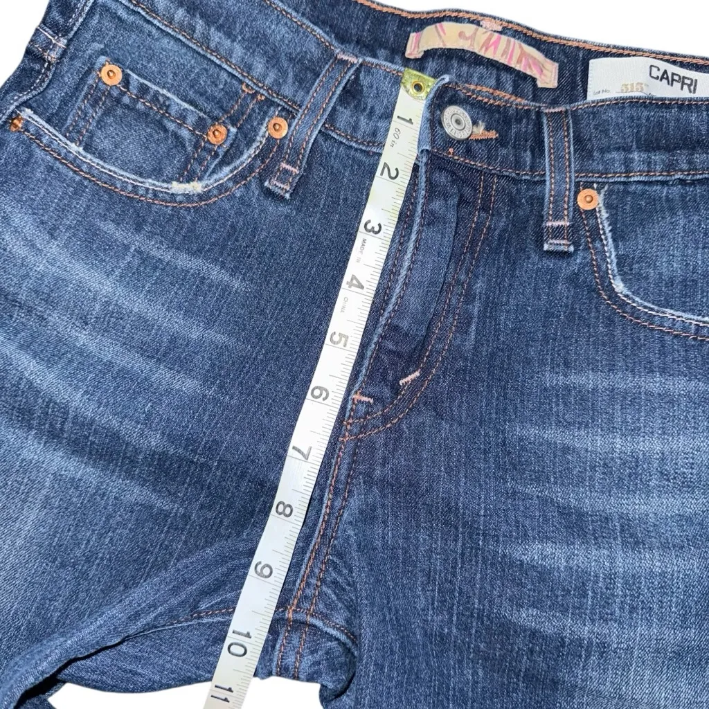 VTG Y2K Levi’s 515 Cuffed Capri Jeans Women’s 6 Medium Blue Denim Mid Rise Retro - Image 9