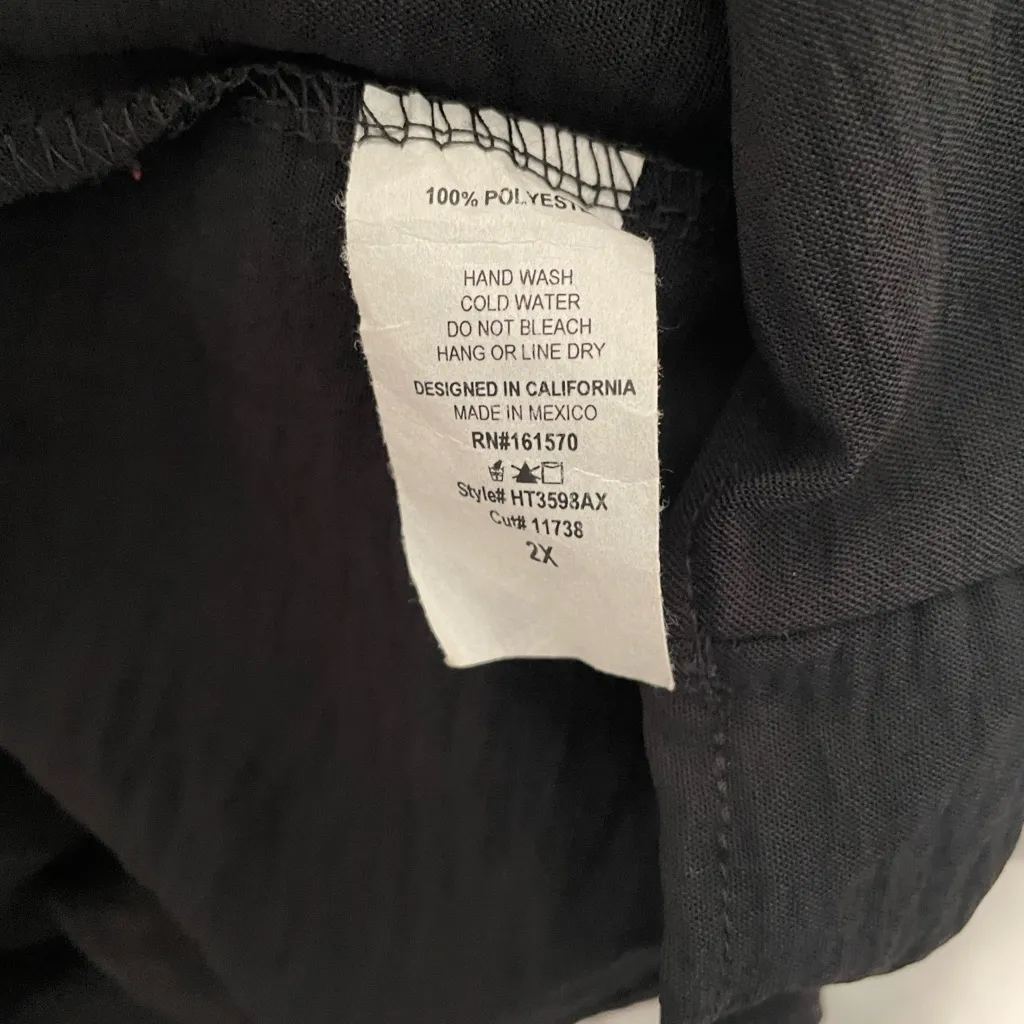 Haptics Black Blouse with Vibrant Floral Sleeves Size XXL - Image 4