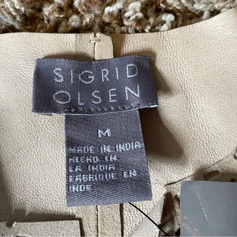 New with Tags Sigrid Olsen Suede Jacket Blazer Tan Medium - Image 6