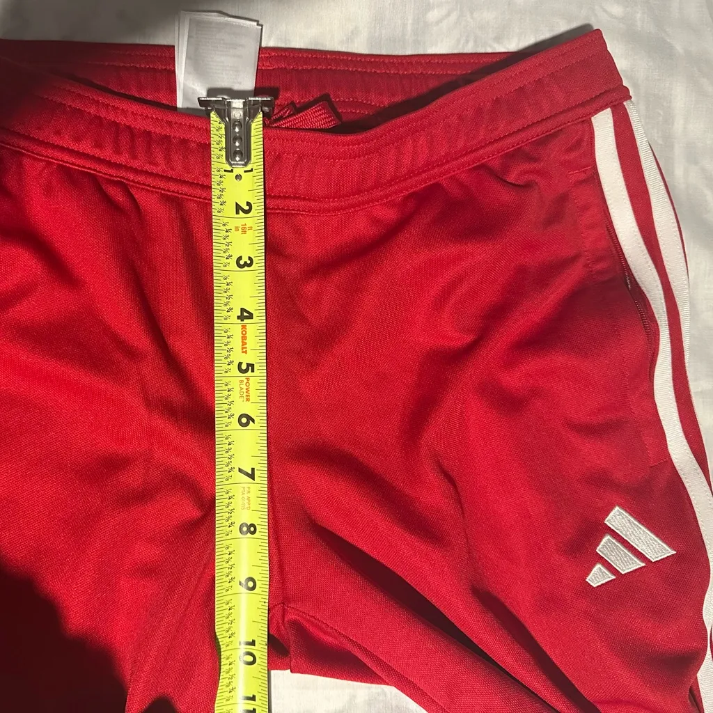 Adidas women regular fit  Red Joggers with White Stripes - Image 10