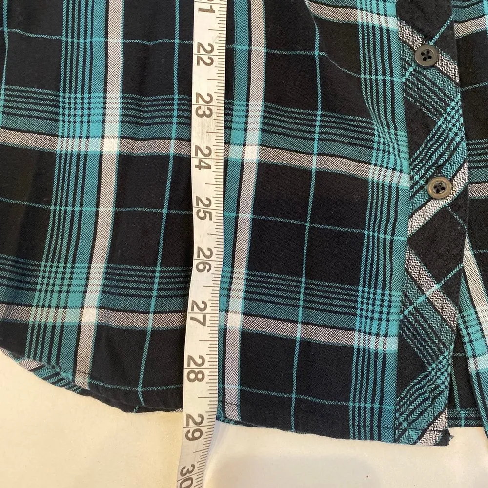 Torrid Plaid Cold Shoulder Long Sleeve Button Down Shirt EUC Sz 2X Cotton - Image 11