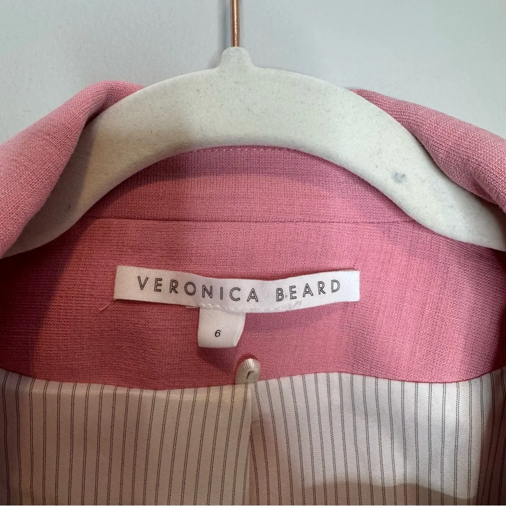 Veronica Beard Miller Dickey Double Breasted Blazer Peony Baby Pink Size 6 - Image 8