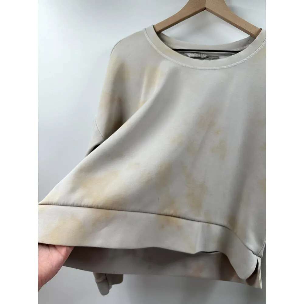 Athleta Tie Dye Multicolor Pull Over Sweatshirt Size Large - Image 3