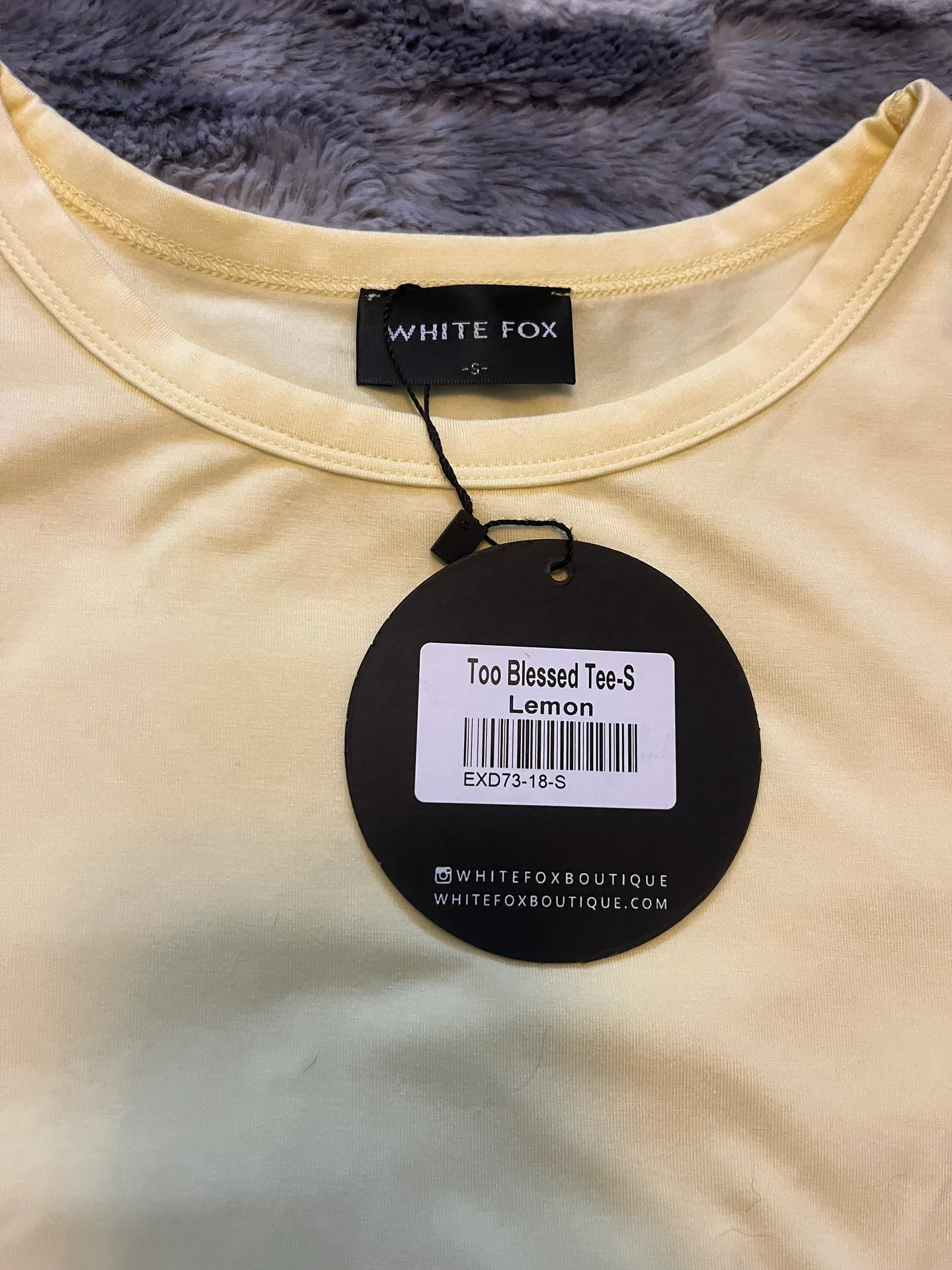 White Fox Yellow Baby Tee - Image 3