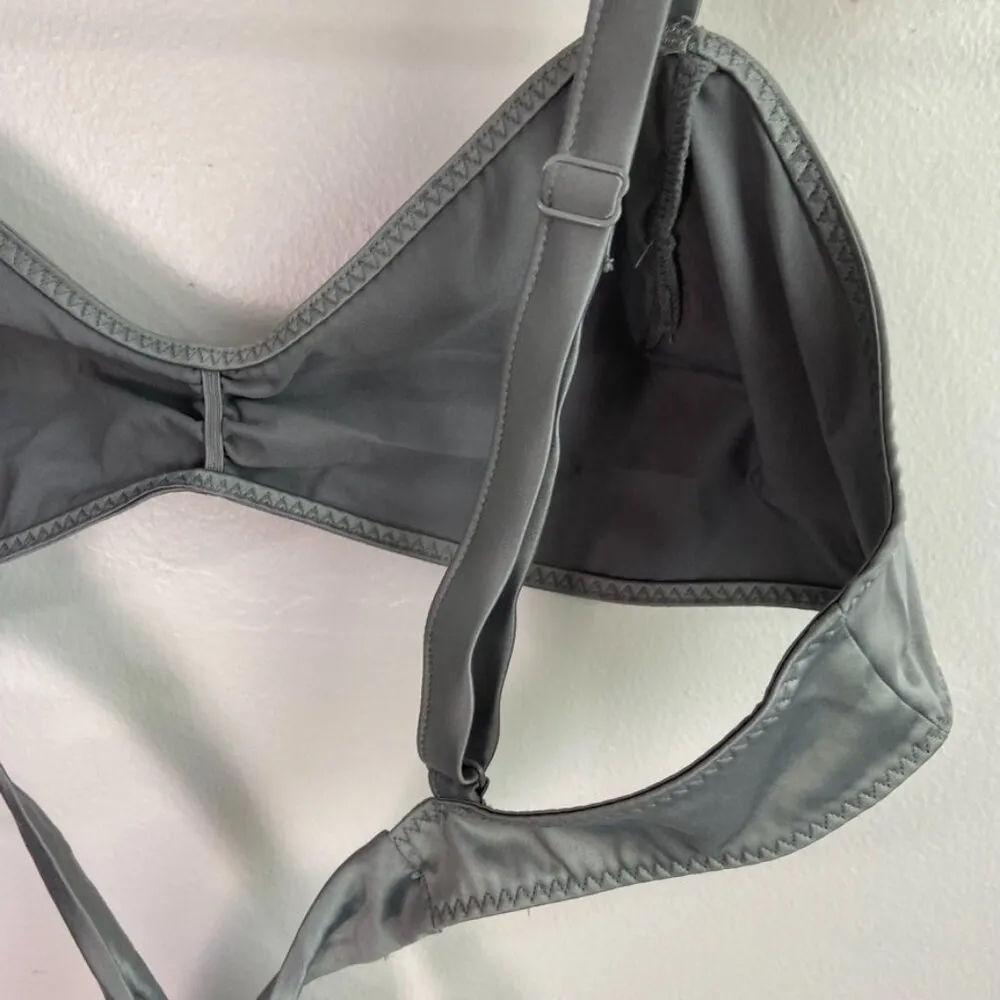 NWOT Skims Chrome Woven Shine Tie Back Bralette - Image 9