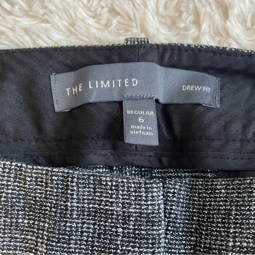 NEW The Limited Drew Fit Cropped Pants Black White Grey Knit NWOT Size 6 - Image 8