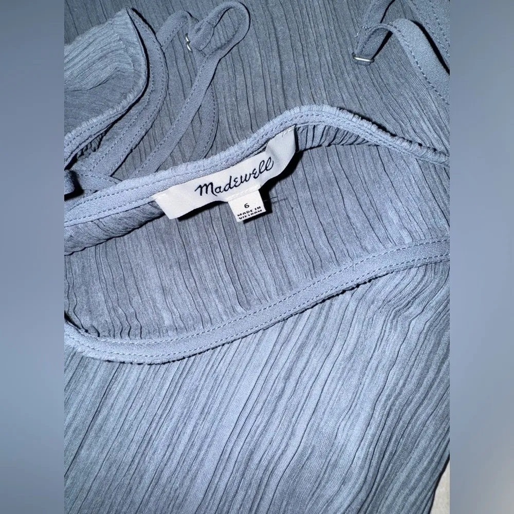 Madewell The Goldie Plissé midi teapot blue dress 6 - Image 9