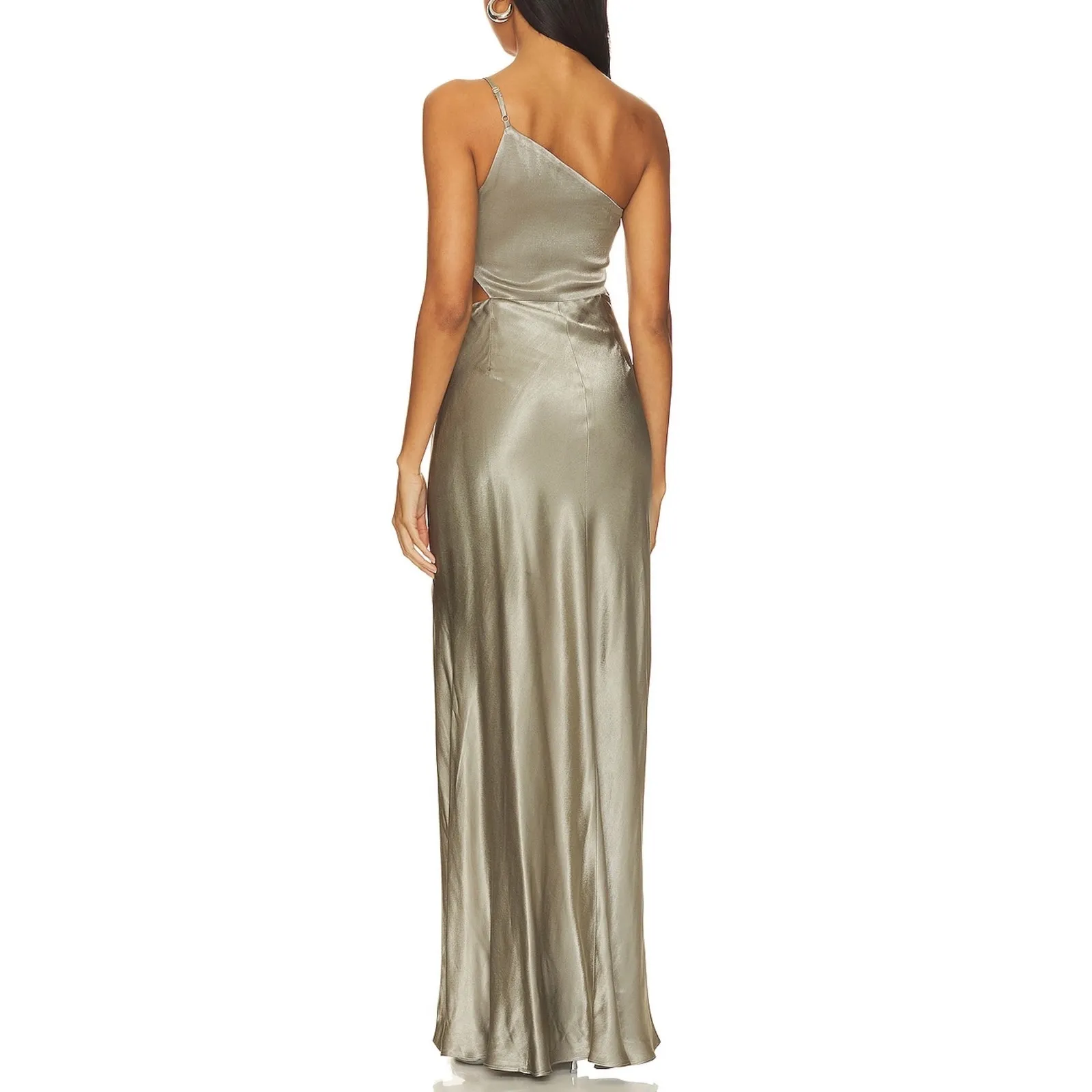 Shona Joy La Lune Asymmetrical Gathered Maxi Dress in Sage New size 2 - Image 3