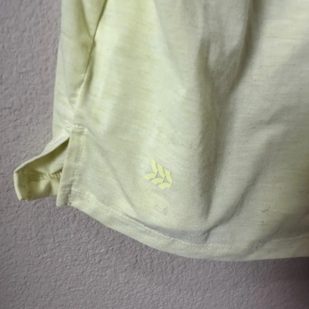 ALL IN MOTION Cropped Bright Yellow Glitter Crop Top Shirt Size XS - Image 6