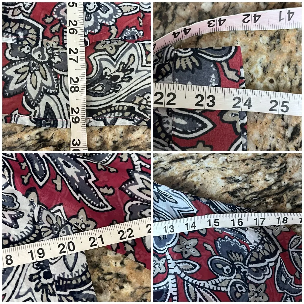 LOFT Paisley Sheer Tunic Blouse Womens Medium Boho Hippie Coastal Beach Fairy - Image 6