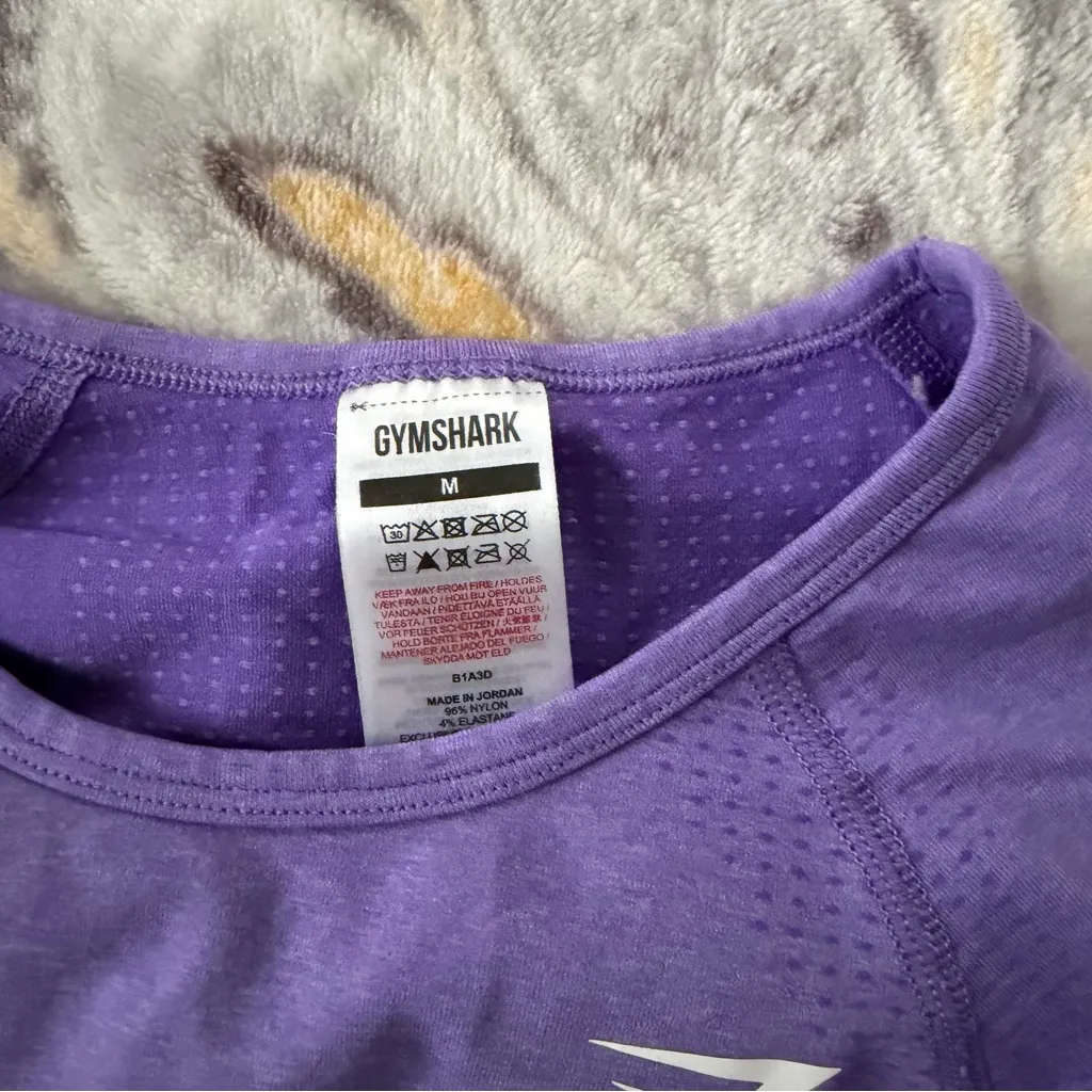 Gymshark Purple Long Sleeve Crop Top size medium - Image 2