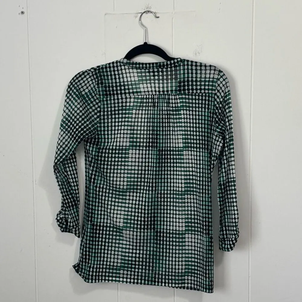 The Limited Green‎ Retro sheer Henley Top Small - Image 4