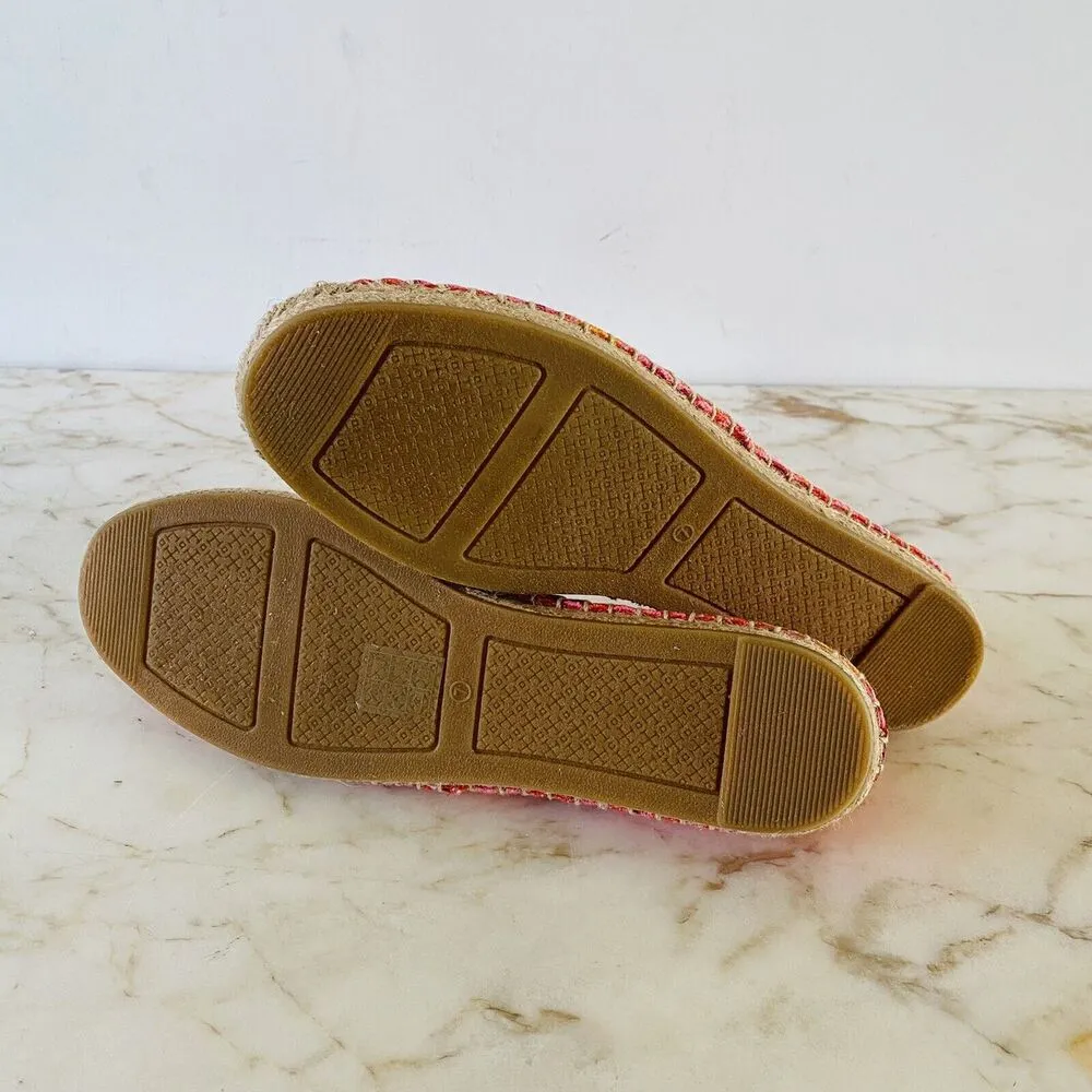 TORY BURCH Vivid Orange Octagon Sq Cecily Embellished Espadrille Flats - US 7 - Image 8