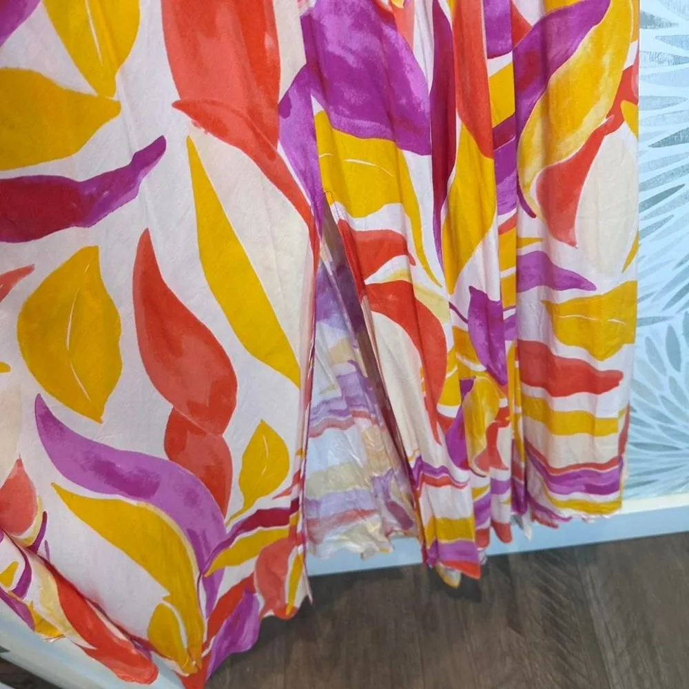 Anthropologie‎ Abel the Label Rumi Purple Pink Orange Tropical Maxi Dress XS NWT - Image 7