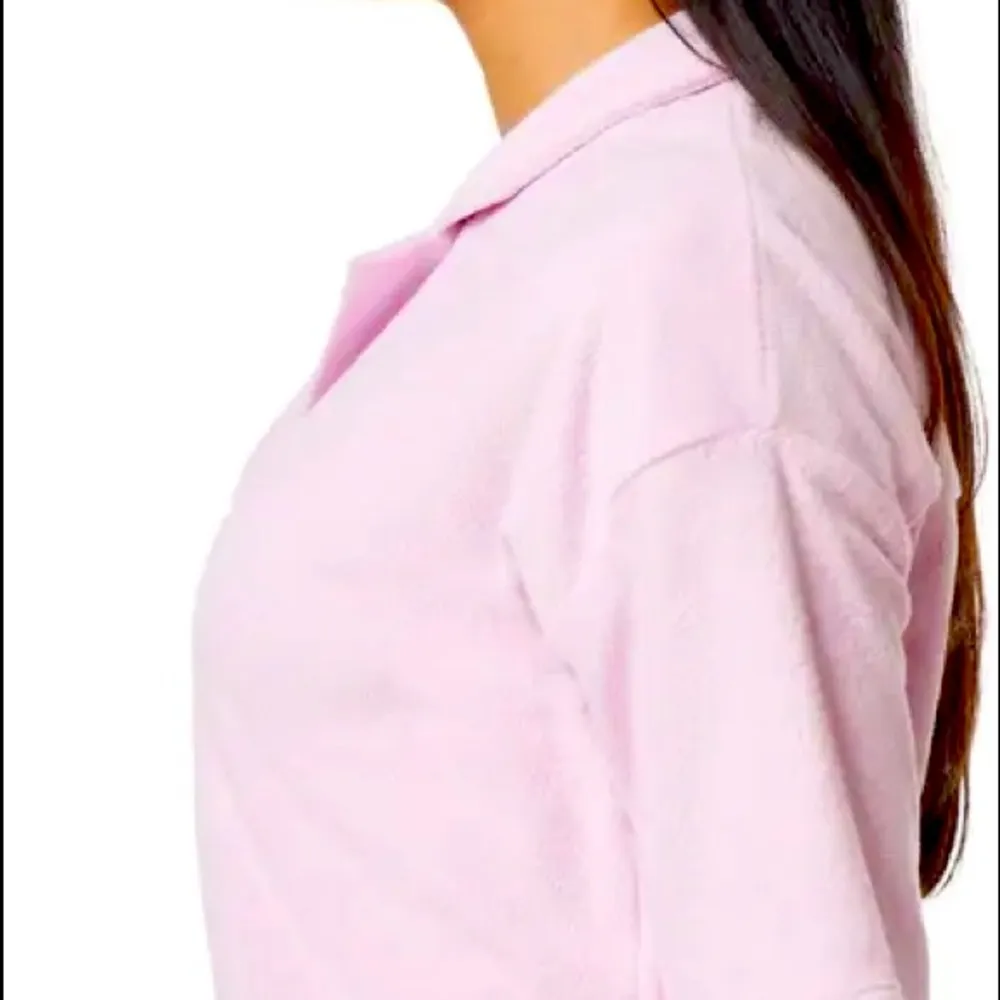 C&C CALIFORNIA Teegan Towel Terry Polo Top Purple Size S NEW - Image 3