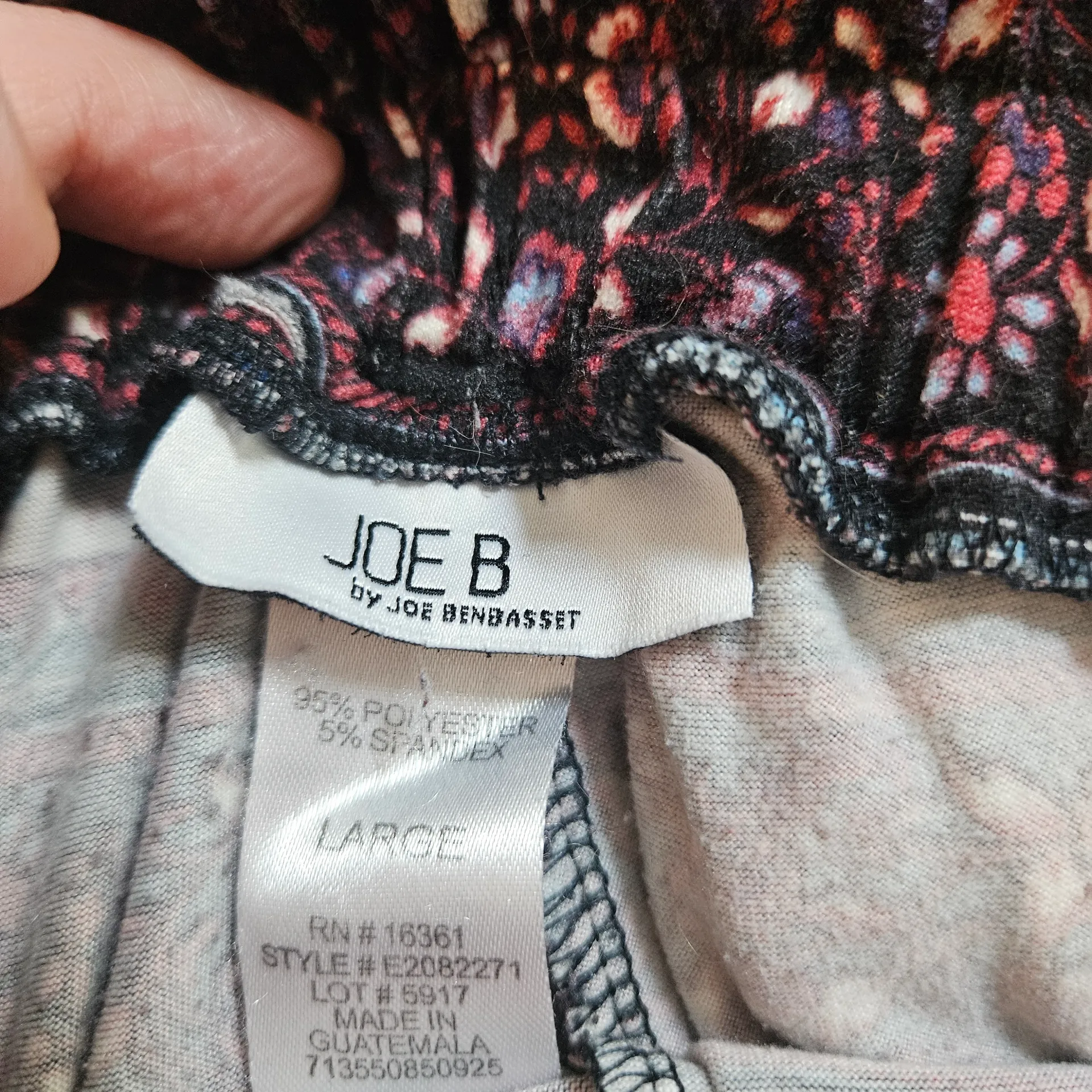 Joe B Joe Benbasset Boho Wide Leg Casual Pants Elephant Floral Print Sz L - Image 4