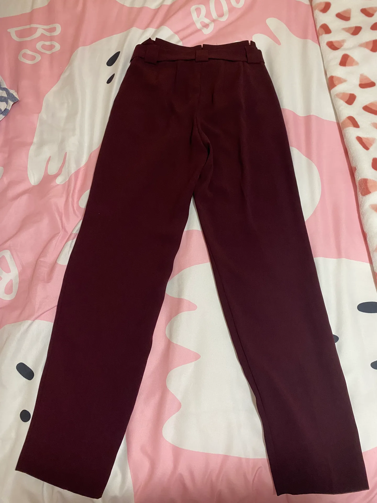 Maroon  Slacks With Tie Waist - Image 6
