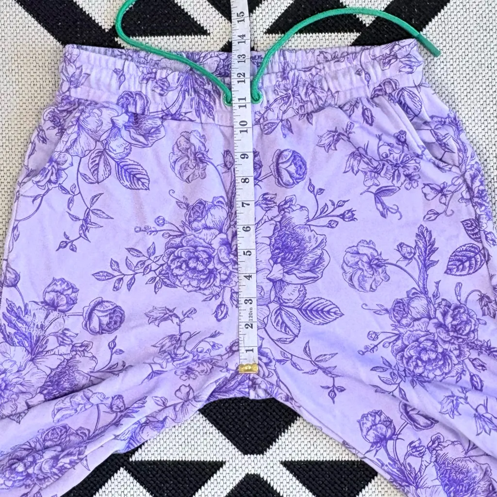 Terez Lavender Floral Jogger Sweatpants Medium - Image 7