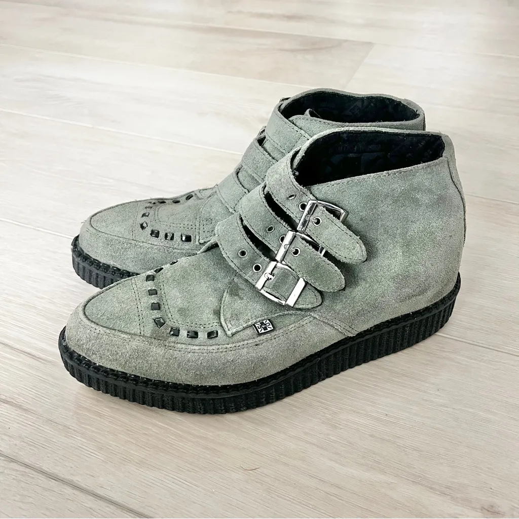 TUK Green Moss Ankle Creeper Boots Size EU 38 / US 7 | Suede 3 - Image 3