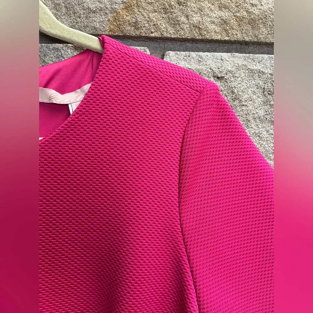 Anthropologie Hutch Vicki V Neck Fit and Flare Dress Hot Pink XXL - Image 6