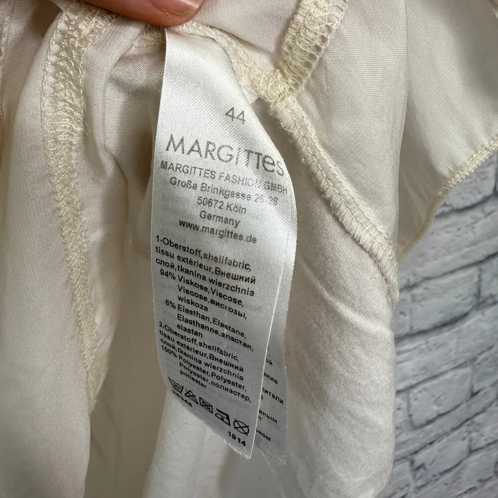 Margittes Womens Blouse Ivory White Tunic Long Sleeve Size 44 (US L) Size L - Image 4