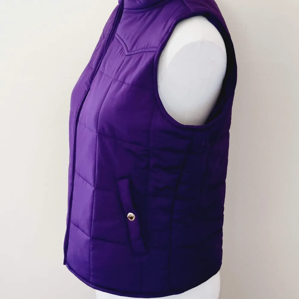 Chaps purple puffer vest size small - Image 4