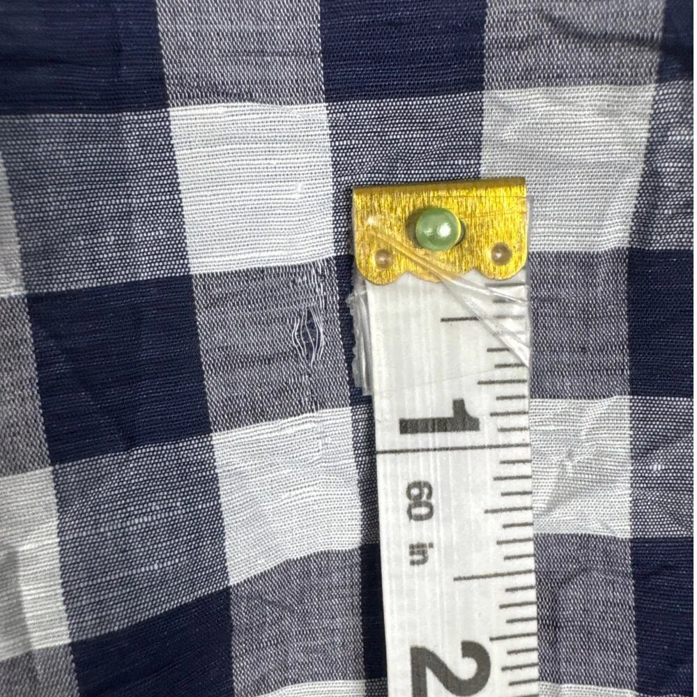 Frank & Eileen Womens Barry Crinkle Cotton Blue White Check Size S NWOT (flaw) - Image 10