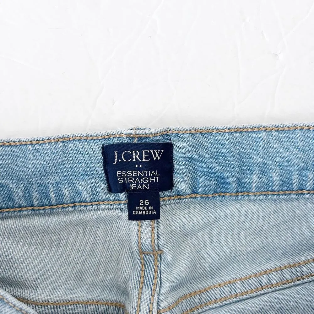 J. Crew Essential Straight Distressed Jeans Sz 26 - Image 2